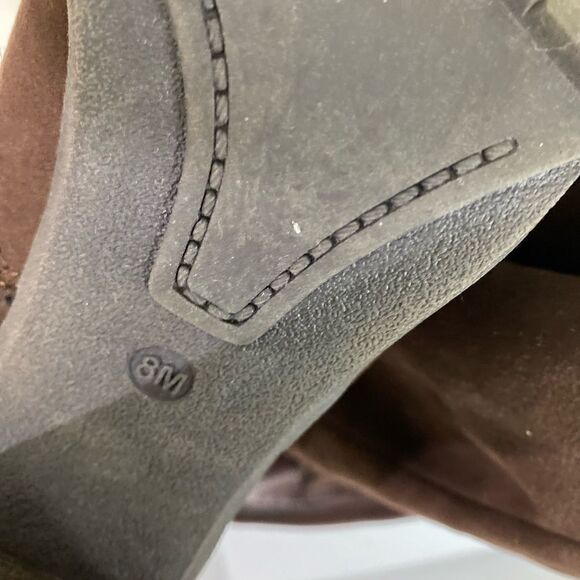 #300 G by GUESS brown vegan suede heeled boots - Picture 7 of 10